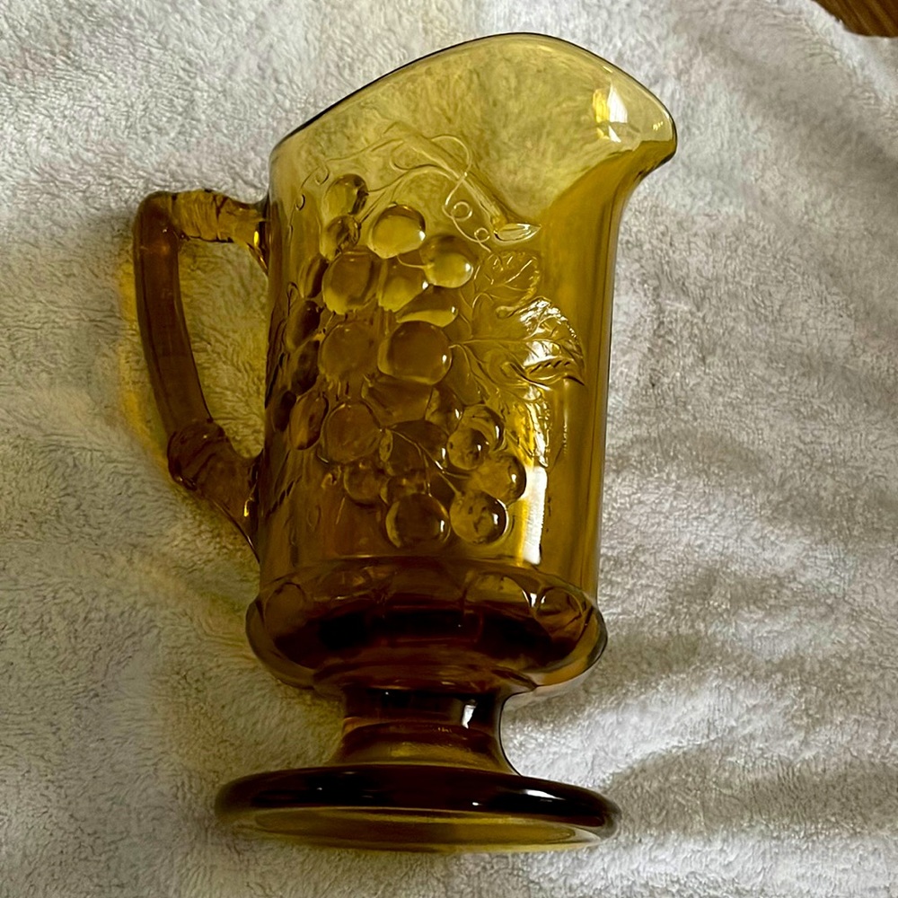Imperial glass amber pitcher